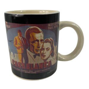 Casablanca Humphrey Bogart Audrey Hepburn Themed Multicolor Ceramic Coffee Mug